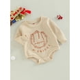 thumbnail image 3 of TSEXIEFOOFU Christmas Toddler Baby Rompers Cane/ Snowman/ Letters Print Casual Long Sleeve Jumpsuit for Newborn Girl Boy, 3 of 8