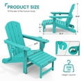thumbnail image 6 of KINGYES Folding Adjustable Adirondack Chair with Retractable Ottoman Set of 2 for Patio Garden, Aruba, 6 of 8