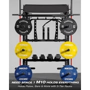 Mikolo Smith Machine Home Gym, All-in-One Power Rack with Smith Cage and Functional Trainer, Squat Rack with 2:1 Dual Pulley Cable System and Extended Forward Reach, Vertical Leg Press