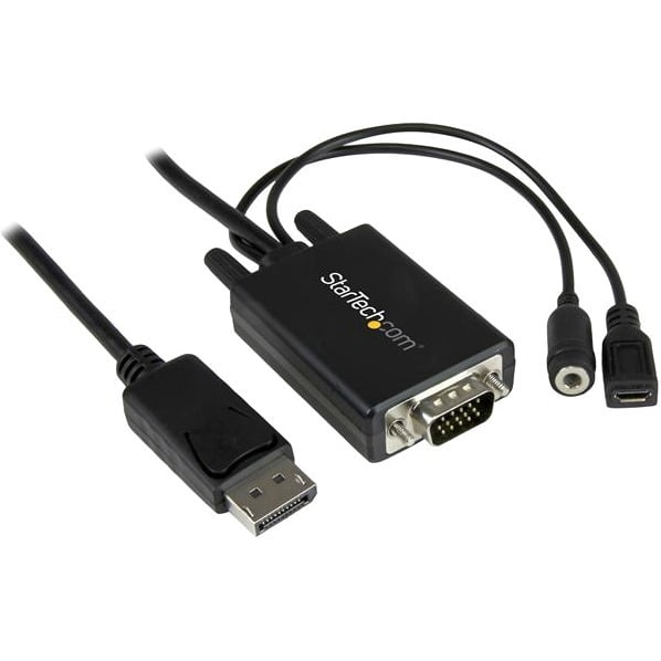 Startech Dp Vgaamm M Display Port To Vga Adapter Cable With Audio Ft Walmart Com