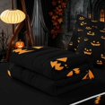 thumbnail image 5 of Homewish Pumpkin Lantern Zipper Full Size Comforter Sets with Fitted Sheet and 2 Pillowcases, Happy Halloween Zipper Bedding Set, Black Orange, Black Reversible, 5 of 7