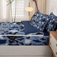 thumbnail image 4 of catabedysis Camo Camping Zipper Twin Comforter Sets with Fitted Sheet and 2 Pillowcases,Wildlife Camper Pattern Zipper Bedding Set For Boys,Blue Grey,Navy Blue Reversible,4-Piece, 4 of 7