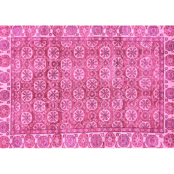 Ahgly Company Indoor Rectangle Oriental Pink Traditional Area Rugs, 3' x 5'