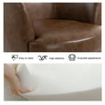 thumbnail image 2 of DREAMSIDEA Swivel Club Barrel Chair, PU Leather Swivel Accent Chair Upholstered Barrel Armchair for Living Room Modern Round Club Chair High Back- Coffee, 2 of 5