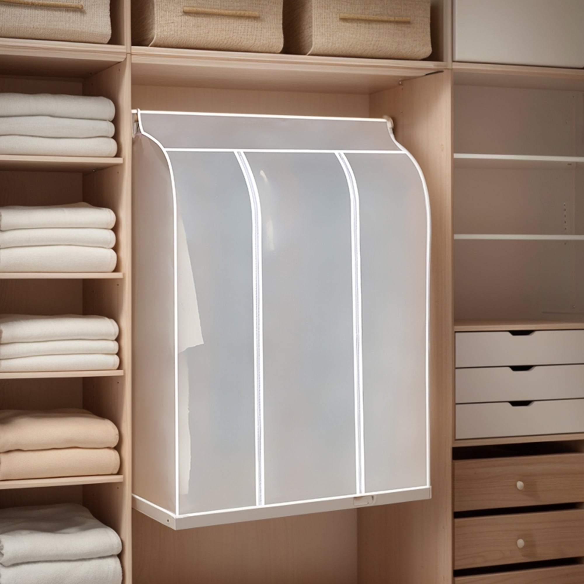 Unique Bargains Dust-Resistant Garment Bags with Magic Tapes for Closet Storage 31.5"x19.7"x47.2"