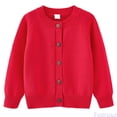 thumbnail image 2 of Fozruso Boys School Uniforms Sweaters Button-up Knit Cardigan Long Sleeve Crew Neck Open Front Sweater,Red, 2 of 5