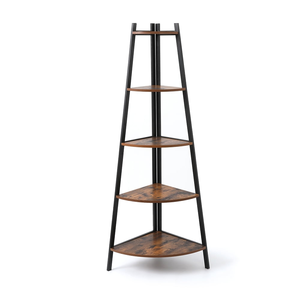 Corner Shelf 5Tier Modern Bookshelf AShaped Industrial Corner Ladder
