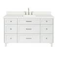 thumbnail image 5 of ARIEL Monroe 61 Inch Single Rectangle Sink Bathroom Vanity With Pure White Quartz Countertop 1.5 Inch Edge In White, 5 of 7