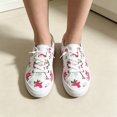thumbnail image 2 of EKVAHL Christmas Tennis Shoes For Women, Colorful Festive Printed Canvas Sneakers, Soft Low Top Daily Walking Shoes Great For Holiday Parties White, 2 of 4