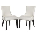 thumbnail image 2 of SAFAVIEH Lester 19" H Contemporary Glam Dining Chair, White/Espresso, Set of 2, 2 of 10