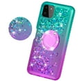 thumbnail image 2 of SOGA Quicksand Cover Cute Girl Phone Case Compatible for Boost Celero 5G / Samsung Galaxy A22 5G Case, with Ring for Magnetic Car Mounts, Lanyard, Tempered Glass - Purple / Teal, 2 of 4