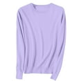 thumbnail image 2 of Baberdicy Solid Pullover Sweater, Women's Sweater Women's Lightweight Knit Sweater – Crew Neck Pullover for Fall & Winter, Clear, M, 2 of 5