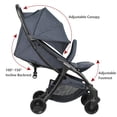 thumbnail image 2 of Beberoad Love R2 Small Travel Stroller Compact Stroller Foldable Lightweight Baby Stroller for Airplane, Infant Toddler Stroller with Adjustable Backrest, Cup Holder and Waterproof Canopy, Denim Blue, 2 of 5
