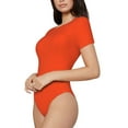 thumbnail image 2 of Easygdp Orange Women'S Waist-Cinching Short-Sleeved Onesie, Olastic Onesiet,Snaps At Bottom,Easy To Put On And Take Off - Small, 2 of 9