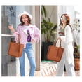 thumbnail image 3 of 4 unids/set moda borlas decoración Pu bolso de hombro de cuero bolso cruzado bolso cartera Color sólido bolso de mujer Combos 2024, 3 of 5
