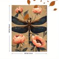 thumbnail image 3 of Qisvanset 12x16 Inch Dragonfly Peony Canvas Wall Art, Metallic Floral Nature Inspired Botanical Home Decor, 3 of 8