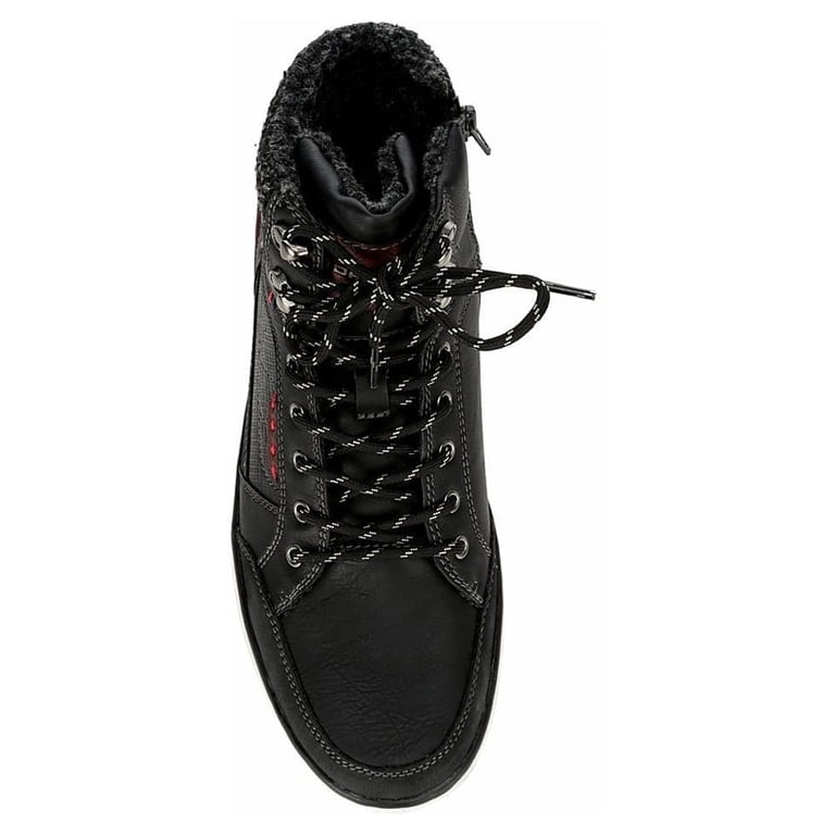 Day Five Mens Lace Up Mid Cut Sneaker Boot Shoes, Black, US  display picture 3