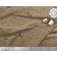 thumbnail image 3 of Soimoi Rayon Fabric Insect,Leaves & Flower Floral Printed Fabric 1 Yard 42 Inch Wide, 3 of 3