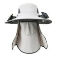 thumbnail image 4 of Segolike Sun Hat with 2 Solar Fan Bucket Hat Mens Sun Hat for Camping Sport Gardening Light Gray, 4 of 8