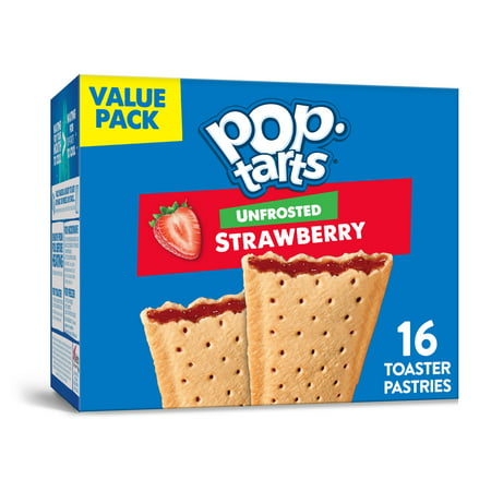 Pop-Tarts Toaster Pastries Breakfast Foods Unfrosted Strawberry 16 Ct 27 Oz Box