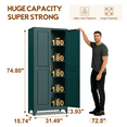 thumbnail image 4 of Polup 75" Height Metal Green Storage Cabinet, Modern Tall Steel Pantry Cupboard with 2 Doors and Adjustable Shelves for Kitchen Garage and Home, 4 of 12