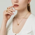 thumbnail image 4 of Htooo Collar con forma de V para mujer, chapado en oro de 18 quilates, collar con letra en V, colgante con inicial en V de acero inoxidable, joyería para mujeres y niñas, 4 of 5