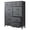 gray, variant on edx Tall Dresser with 12 Drawers, Steel Frame and Wood Top, Storage Organizer for Living Room, Hallway, Office, Rustic Brown