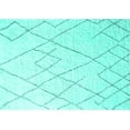 thumbnail image 1 of Ahgly Company Machine Washable Indoor Rectangle Oriental Turquoise Blue Industrial Area Rugs, 5' x 8', 1 of 4