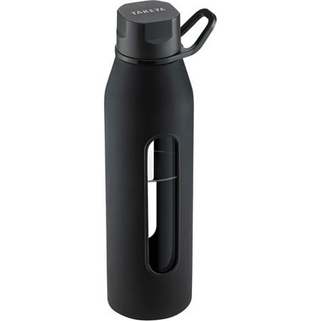 Takeya 22 Ounce Classic Glass Water Bottle with Silicone Sleeve and Twist Cap,