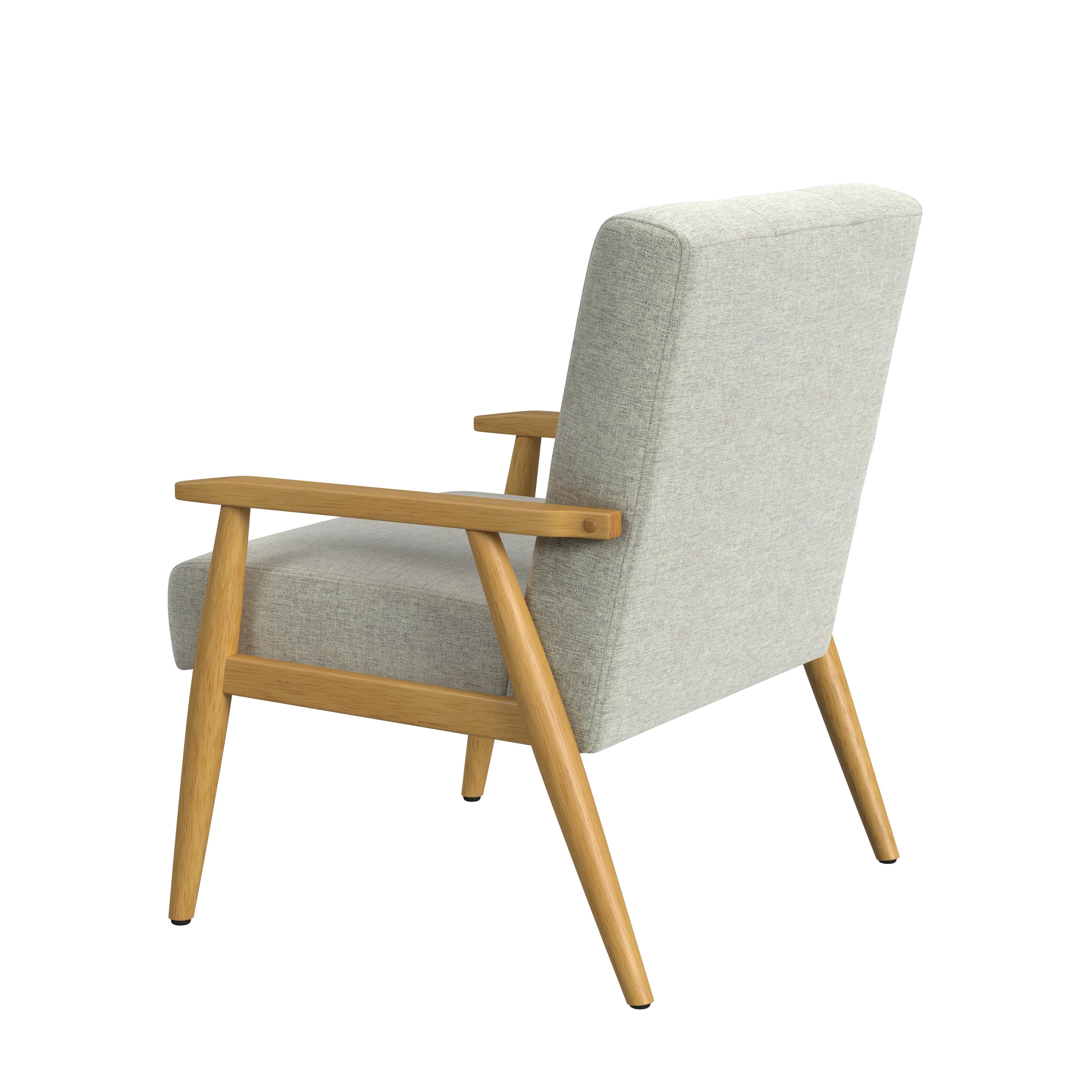 HomePop Mid-Century Exposed Wood Fram Accent Chair, Light Gray