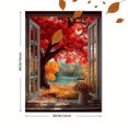 thumbnail image 3 of Colorful Autumn Trees Window View Canvas Print, Modern Landscape Art, Ready to hang Wall Decor, 3 of 8