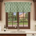 thumbnail image 6 of 2 Pack Green Moroccan Valances for Windows Bedroom Living Room Window Treatments, Morocco Boho Ethnic Abstract Geometric Rod Pocket Valance Drapes Short Kitchen Curtains Over Sink 60"x18", 6 of 8