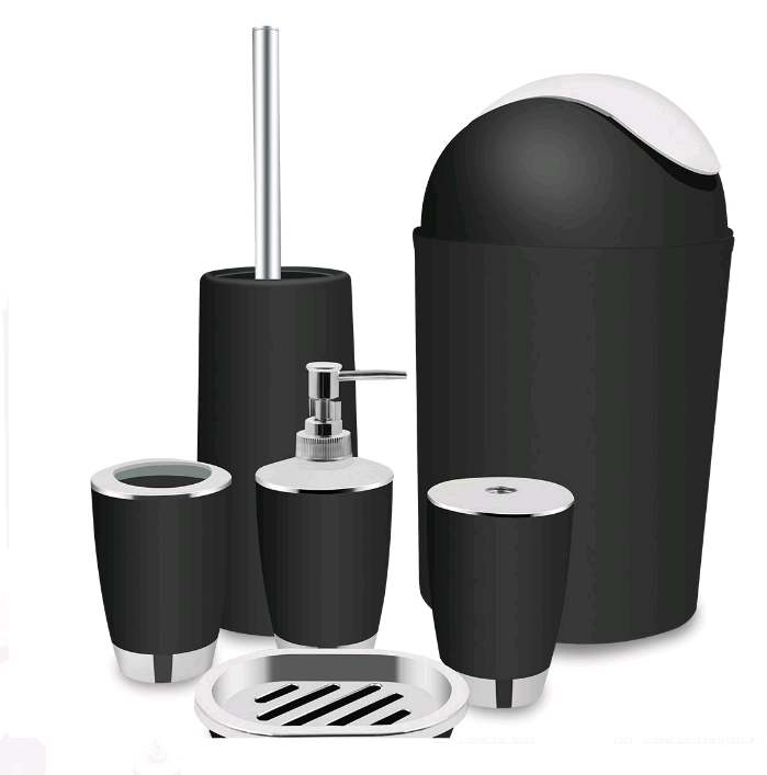 6 Piece Plastic Bath Accessory Set
