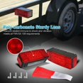 thumbnail image 2 of Luces traseras de giro rectangulares de espárrago de parada de remolque de barco rojas impermeables de diodos LED izquierdo + derecho / 12+, 2 of 5