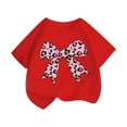 thumbnail image 5 of SGMVNU Girls Summer Bowknot Graphic T Shirts Trendy Casual Crew Neck Short Sleeve Relaxed Fit Tee Girls Fashion, Size 10-12 Years, Red, 5 of 5
