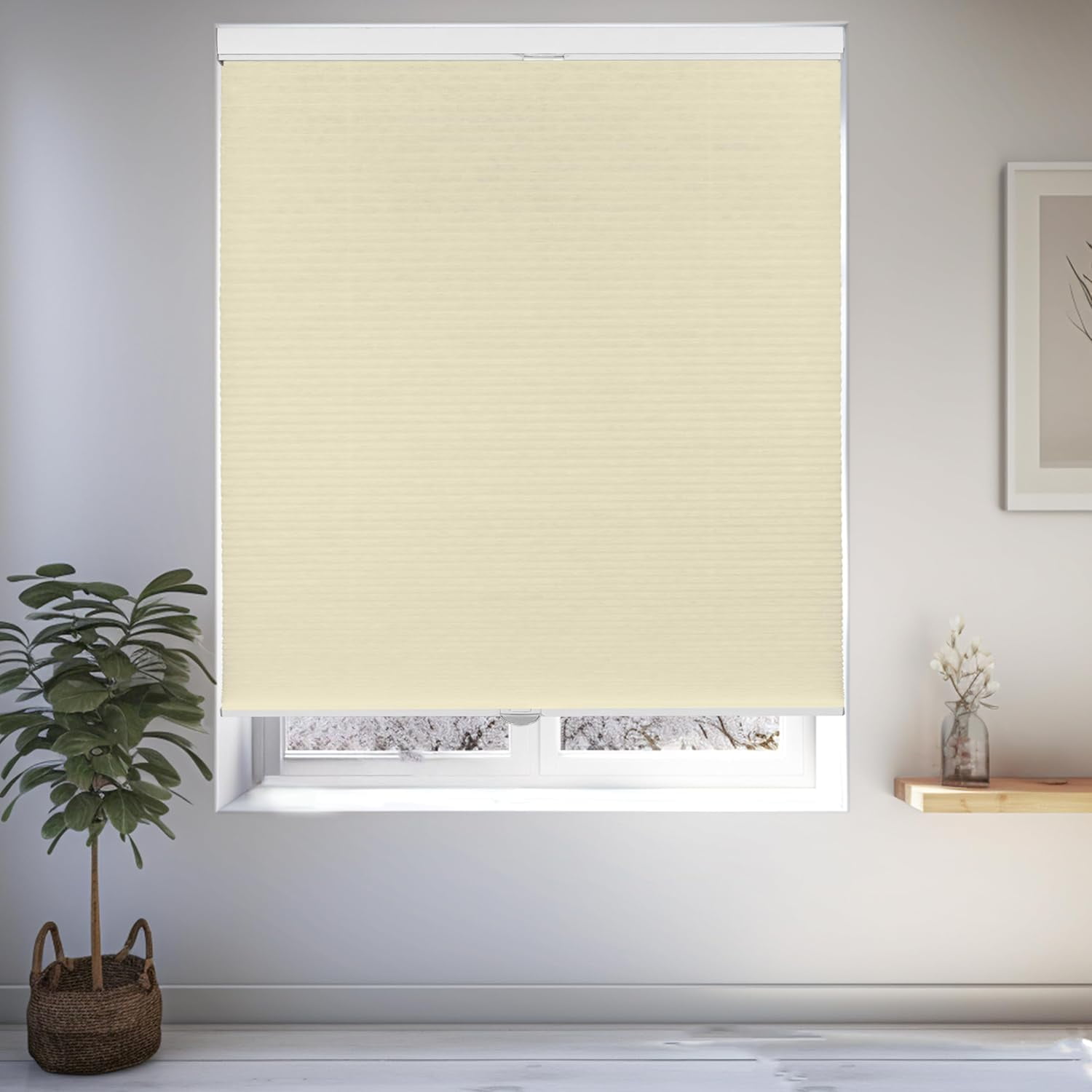 Chicology Beige Light Filtering Cordless Top Down Bottom Up Cellular Shades 19.25 in. W x 48 in. L