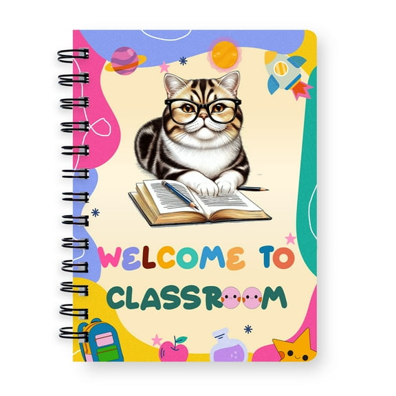 Welcome to Exotic Shorthair Classroom Teacher Dog Mom Spiral Bound Journal Cat Lover Kitten Owner Gifts 5x7in Spiral Notebook - 02015