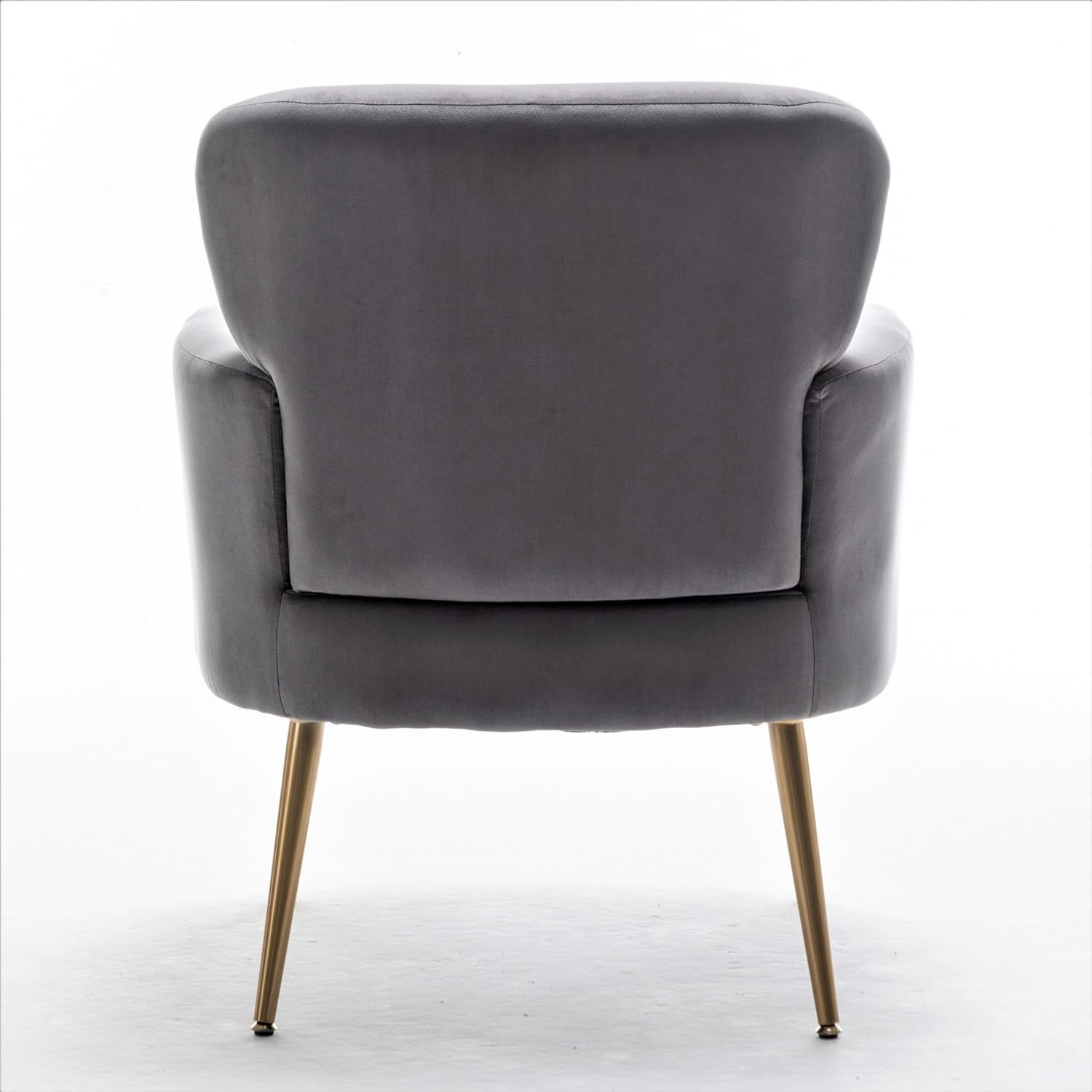 US Pride Furniture Trendy Velvet Accent Chair with Gold Metal Legs Upholstered Armchair for Small to Mid-Size Spaces Modern Living Room Bedroom Vanity Desk and Entryway Medium Grey