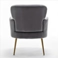 thumbnail image 4 of US Pride Furniture Trendy Velvet Accent Chair with Gold Metal Legs Upholstered Armchair for Small to Mid-Size Spaces Modern Living Room Bedroom Vanity Desk and Entryway Medium Grey, 4 of 4