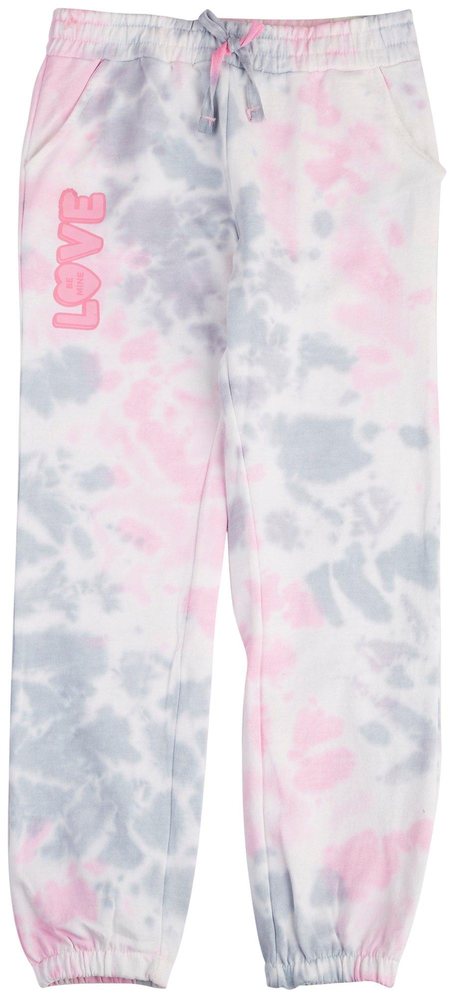 Girls Tie Dye Love Jogger Pants 