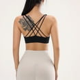 thumbnail image 5 of Povozer Women's Sports Bras Fitness Workout Padded Yoga Bra Criss Cross Back(Black,2XL), 5 of 6
