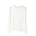 thumbnail image 2 of Trikvn Women's Long Sleeve T-Shirts Basic Crewneck Slim Fit Tops Casual Solid Undershirts Flattering Lightweight Spring Fall Everyday Wear Workout Layering Shirts, 2 of 5