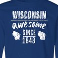 thumbnail image 4 of Inktastic Wisconsin Awesome Since 1848 Long Sleeve Youth T-Shirt, 4 of 5