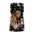 thumbnail image 5 of FUIALDOLG Flower Horse Tank Tops for Women Y2K Tops Lady V Neck Sleeveless Vest Horse Animal T-shirt Loose Fit Flowy Tunic Shirts Basic Tee Blouse Summer Outfits,5XL, 5 of 7