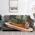 thumbnail image 2 of Yiaed Fox Bathtub Floral Art Print Blanket Throw Blanket Soft Cozy Flannel Blanket for Home Bed Sofa Couch Chair-40"x30", 2 of 6