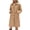 Khaki, variant on Homenesgenics Jackets for Women under $10.00 Women's Winter Long Sleeved Lapel Warm Fleece Coat Solid Color Button Pocket Mid Length Top Coat Gray M
