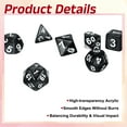 thumbnail image 3 of Polyhedral DND Dice Set, 7 Pcs DND Acrylic Dice for RPG Role Playing Table Games Tabletop Gaming Accessories, Pearl Pattern Black, 3 of 6
