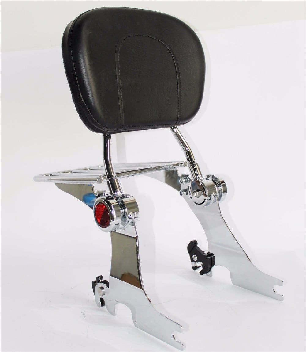HTTMT Chrome Backrest Sissy Bar Luggage Rack For Harley Sportster 9403 Adjustable