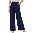 thumbnail image 2 of Pantalones PRETTYGARDEN Palazzo Mujer Tiro Alto Pierna Ancha Azul Marino XL, 2 of 9