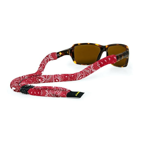 Croakies Suiters Print Eyewear Retainer, XL 3-15mm - Bandana Red